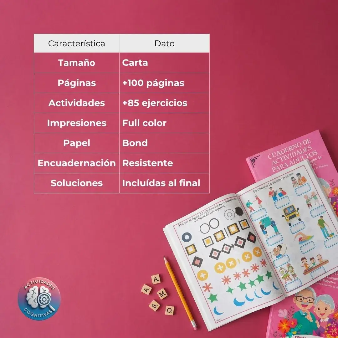 Libros de actividades cognitivas - producto real